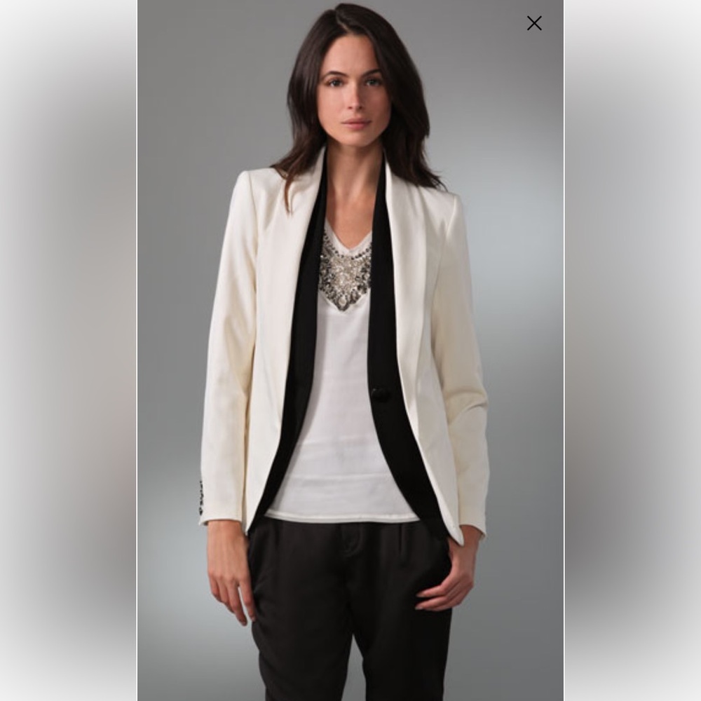 AKA New York Cream Blazer with Black Layer Size Small